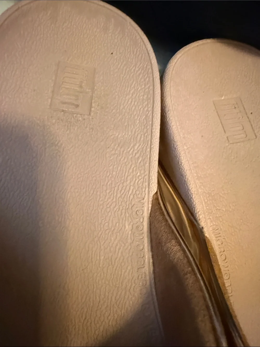 Fitflop Women's Metallic Rose Gold Slide Sandals - Picture 11 of 13